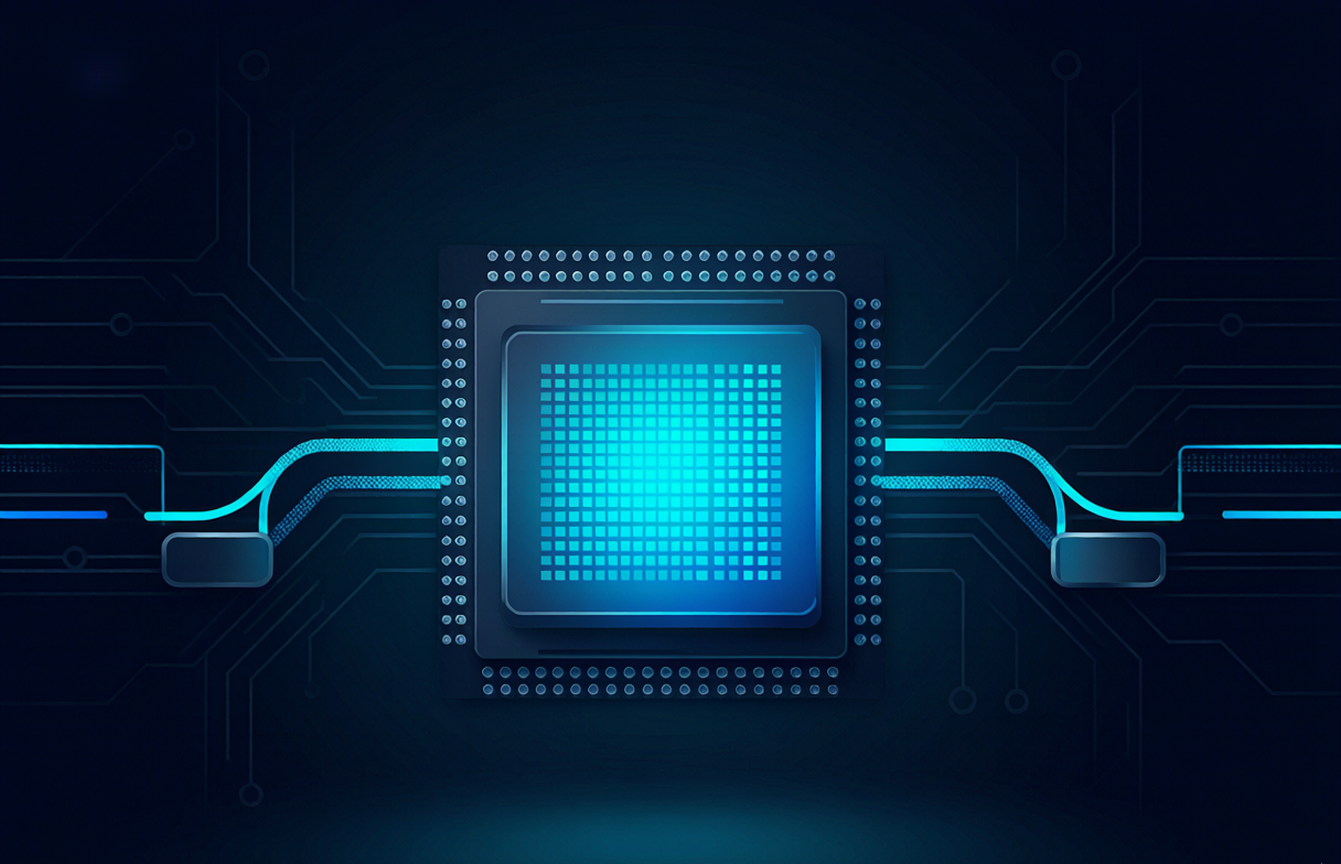 FPGA 芯片与高速数据通路的概念示意